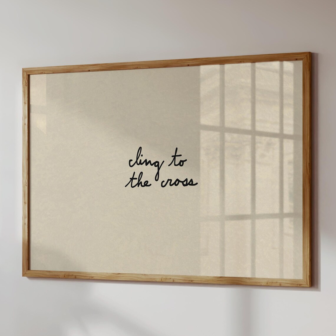 Cling To The Cross Minimalist Christian Script Faith Wall Art