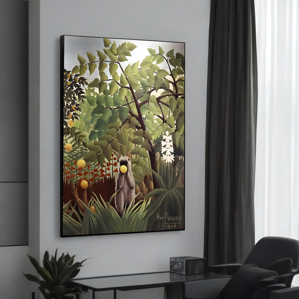 Henri Rousseau Exotic Jungle Monkey Fruit 1910 Naive Art Poster