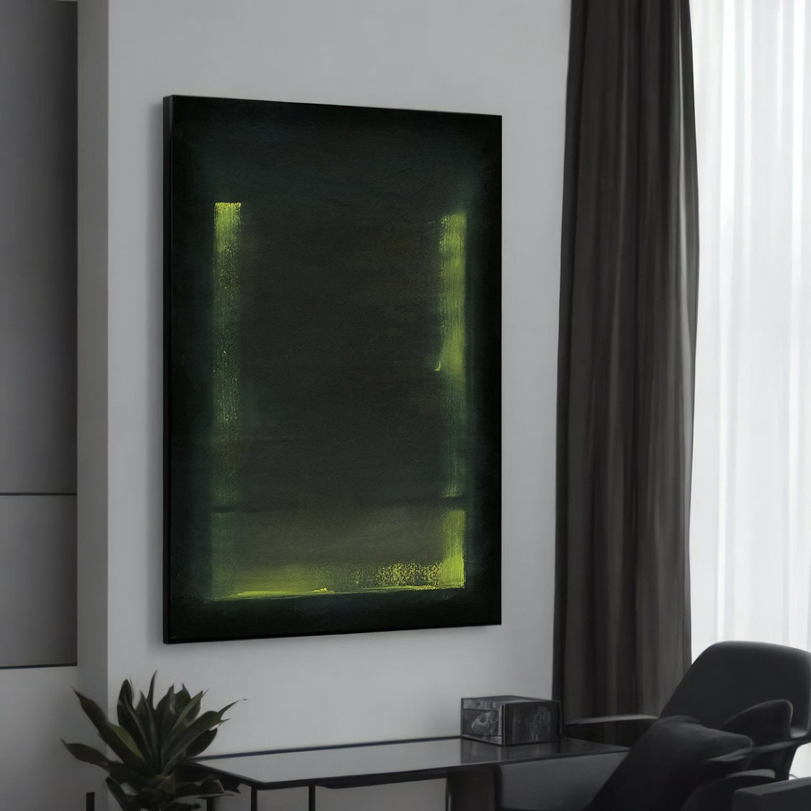 Mark Rothkoabstract Canvas Art Dark And Green Minimalist Painting Contemporary Wall Decor Modern Home Unique Gift