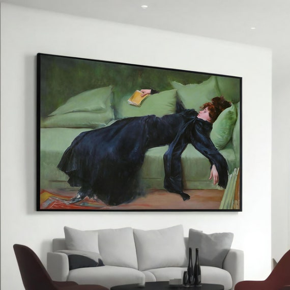 Ramn Casas Decadent Young Woman After The Dance Reproduction Handpainted Canvas Unique Art For Home Decor Lovers