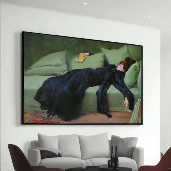 Ramon Casas Decadent Young Woman Classic Spanish Painting Art Poster