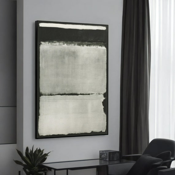 Mark Rothkomonochrome Abstract Canvas Art Black And White Minimalist Painting Modern Wall Decor Contemporary Home Unique Gift