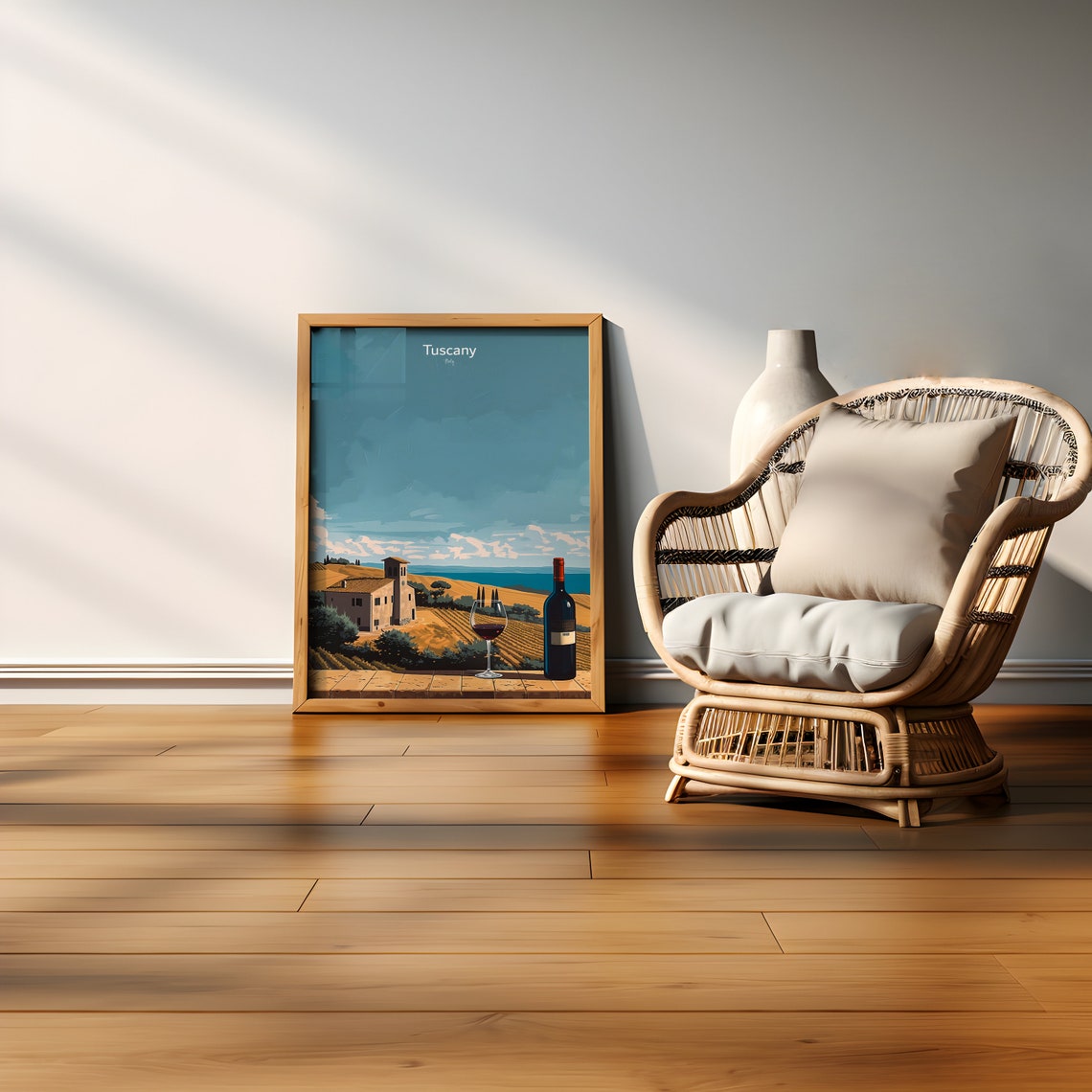 Toskana Poster, Italienischer Kunstdruck, Weingeschenk - Image 2