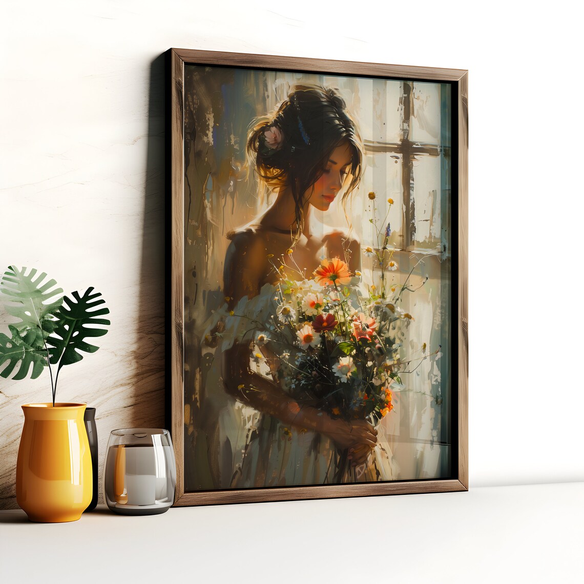 Vintage Woman With Bouquet, Housewarming Poster - Image 5