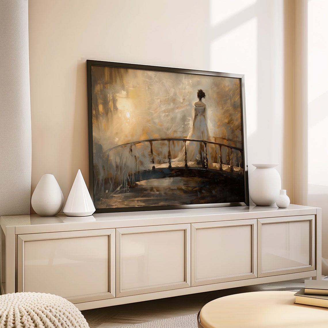 Country House Oil Painting, Vintage Retro Decor - Image 4