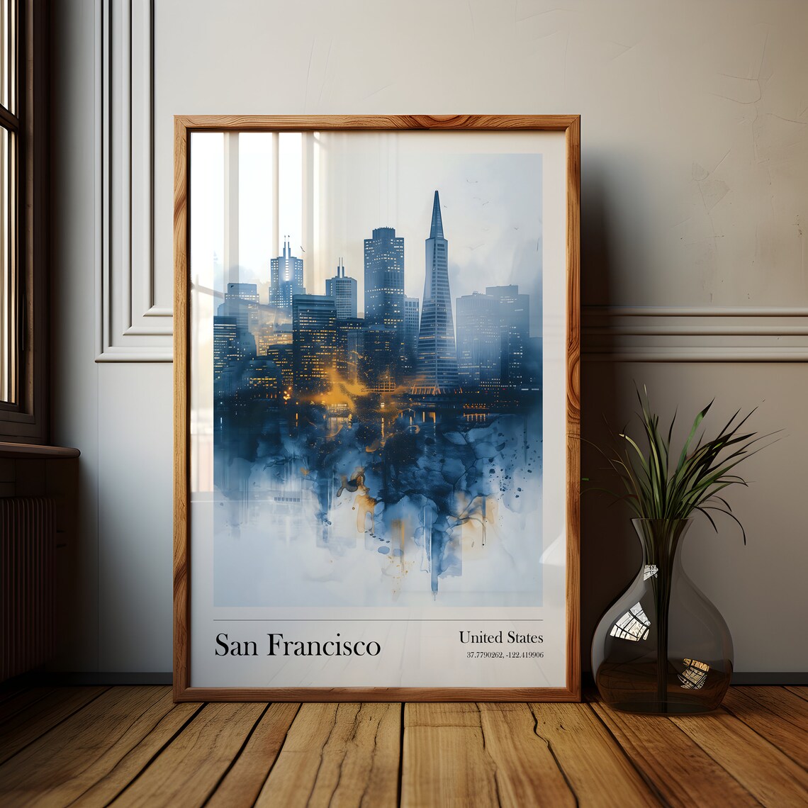 San Francisco Coordinates Minimalist Travel Poster