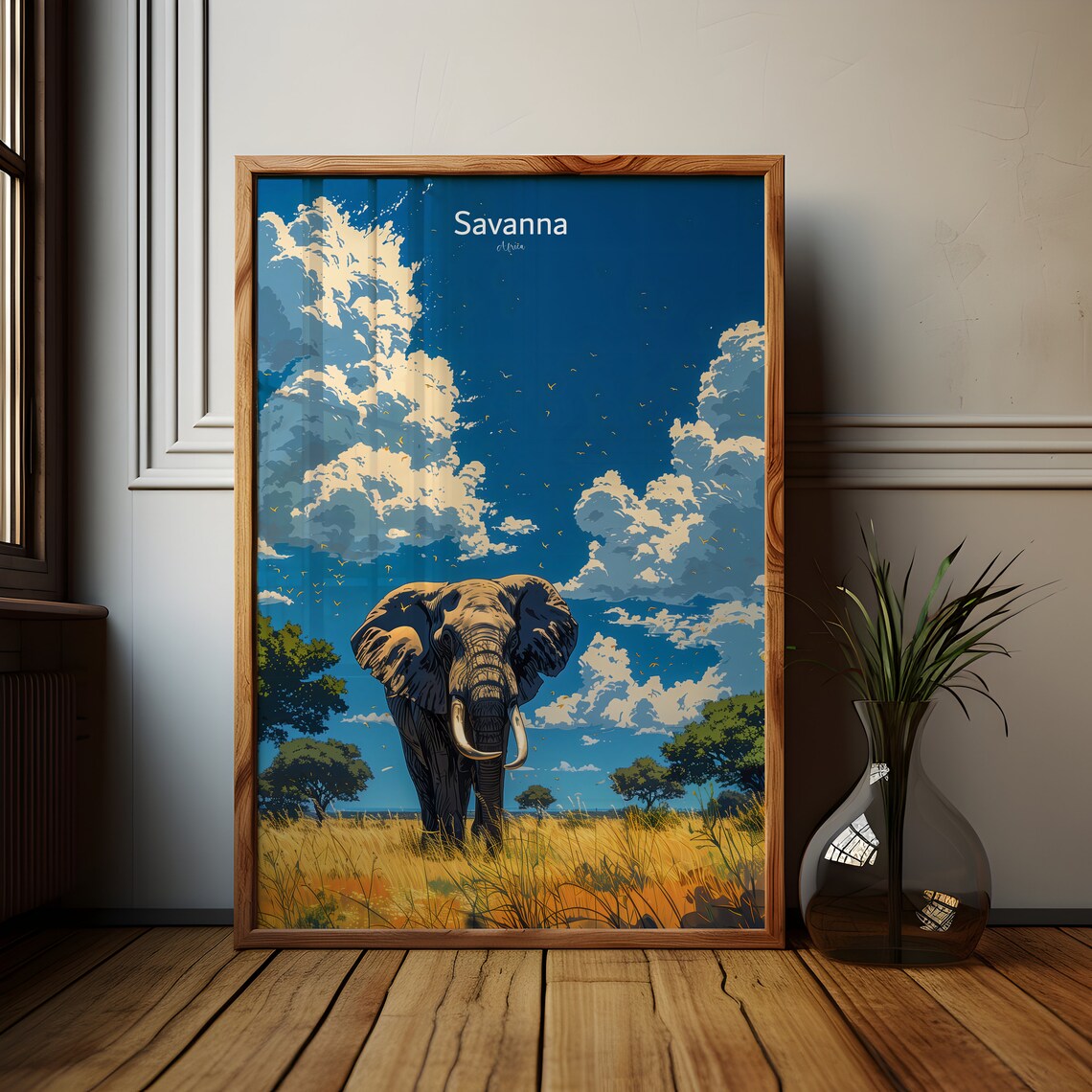 Savanna Travel Poster, Safari Desert Dreams