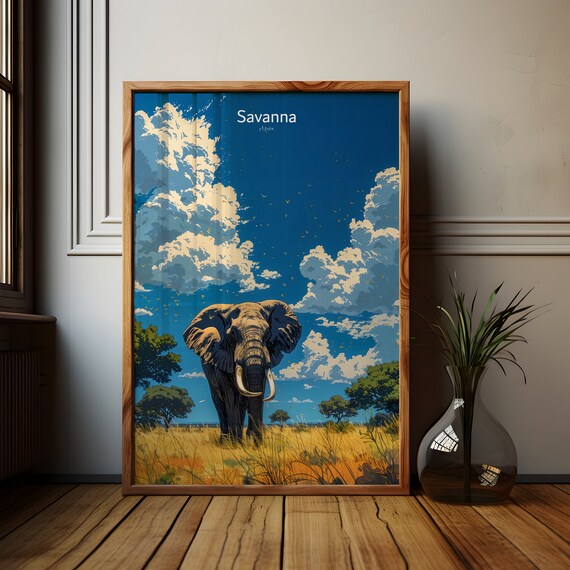 Savanna Travel Poster, Safari Desert Dreams