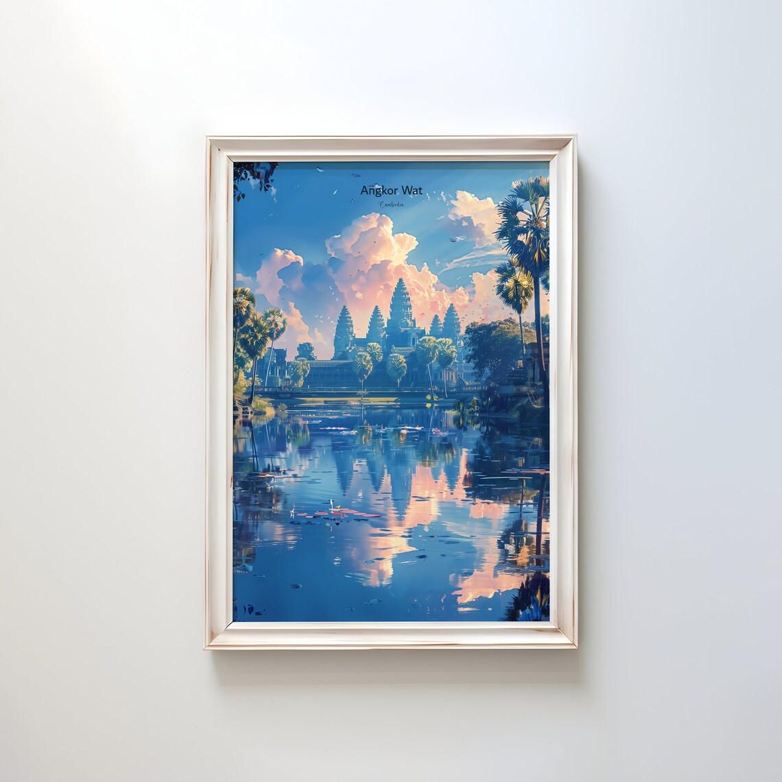 Cambodia Travel Poster, Angkor Wat Ancient Temple - Image 2