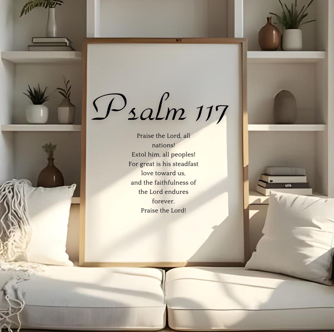 Psalm 117 Praise The Lord Minimalist Calligraphy Scripture Verse Poster - Image 3
