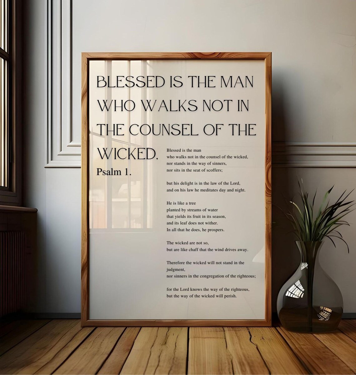 Psalm 1 Blessed Is The Man Scripture Verse Poster Christian Wall Art Print - Image 4