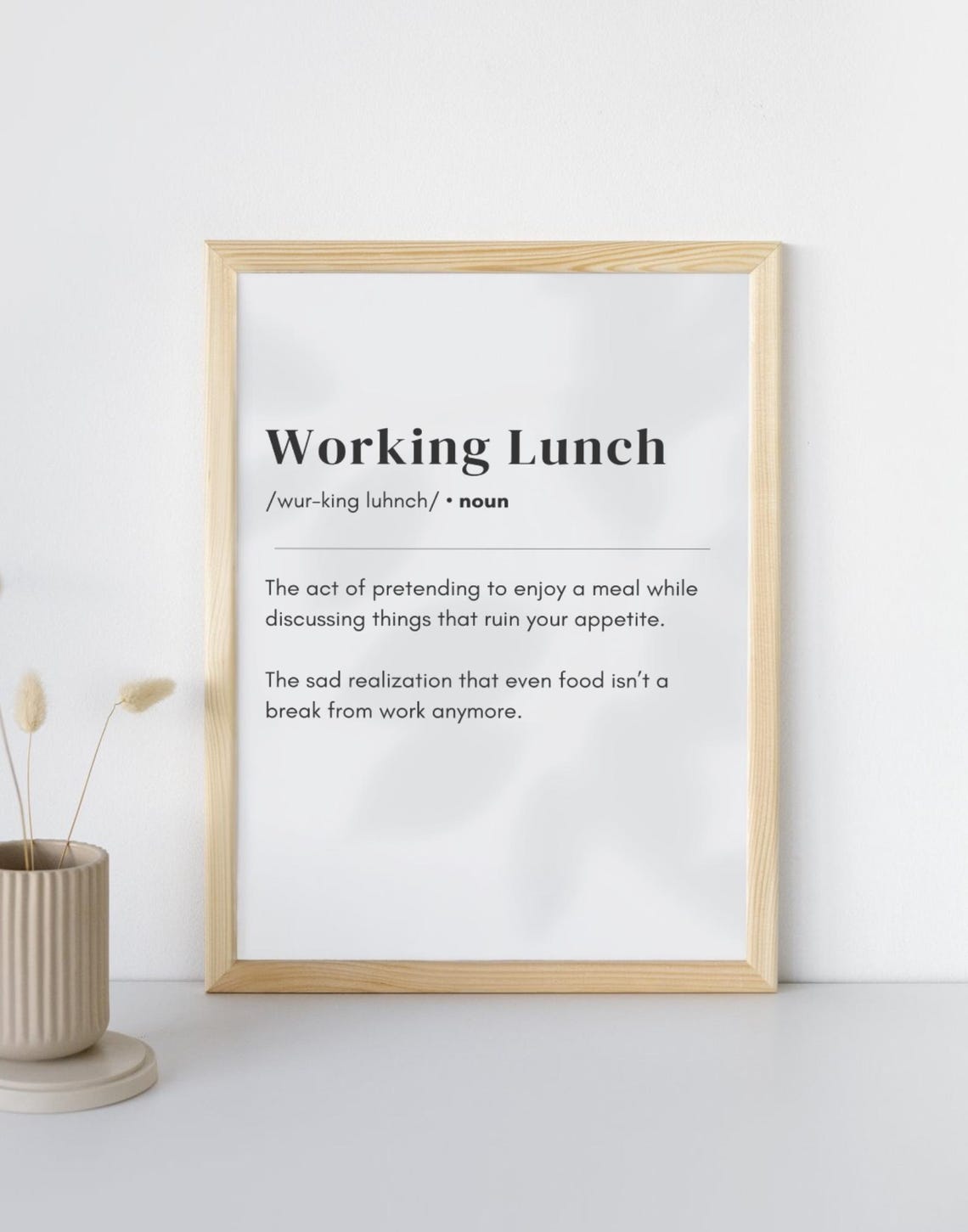 Working Lunch Funny Definition Office Humor Sarcastic Quote Poster - Image 3