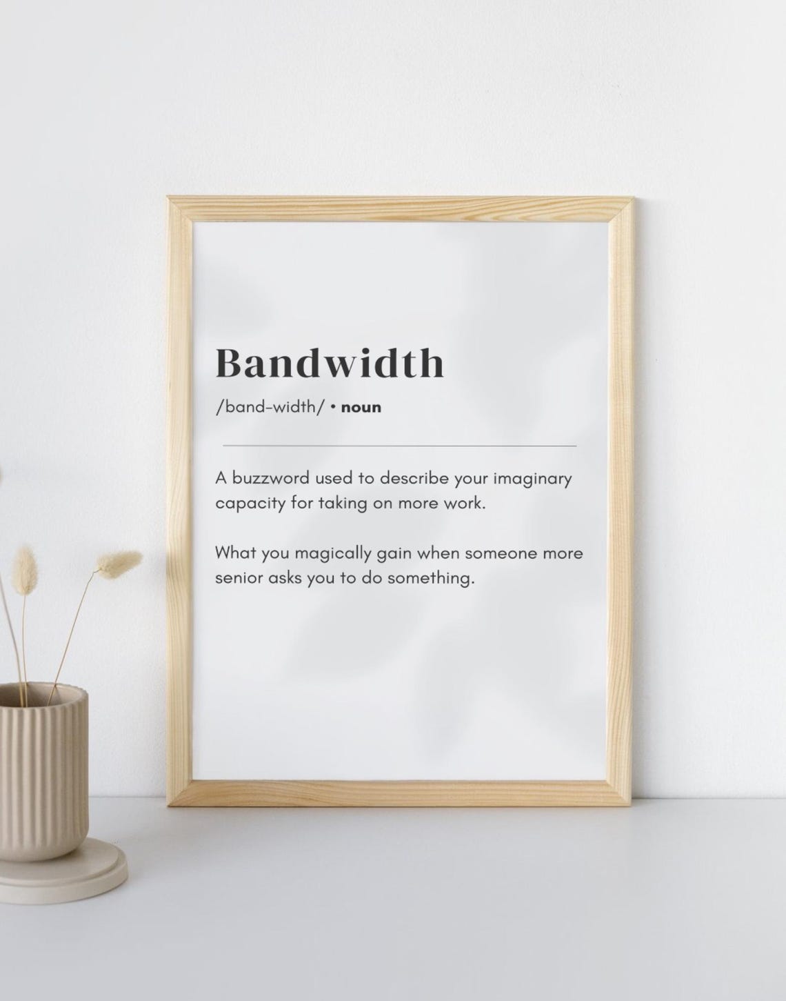 Bandwidth Definition Funny Tech Office Buzzword Dictionary Poster - Image 2