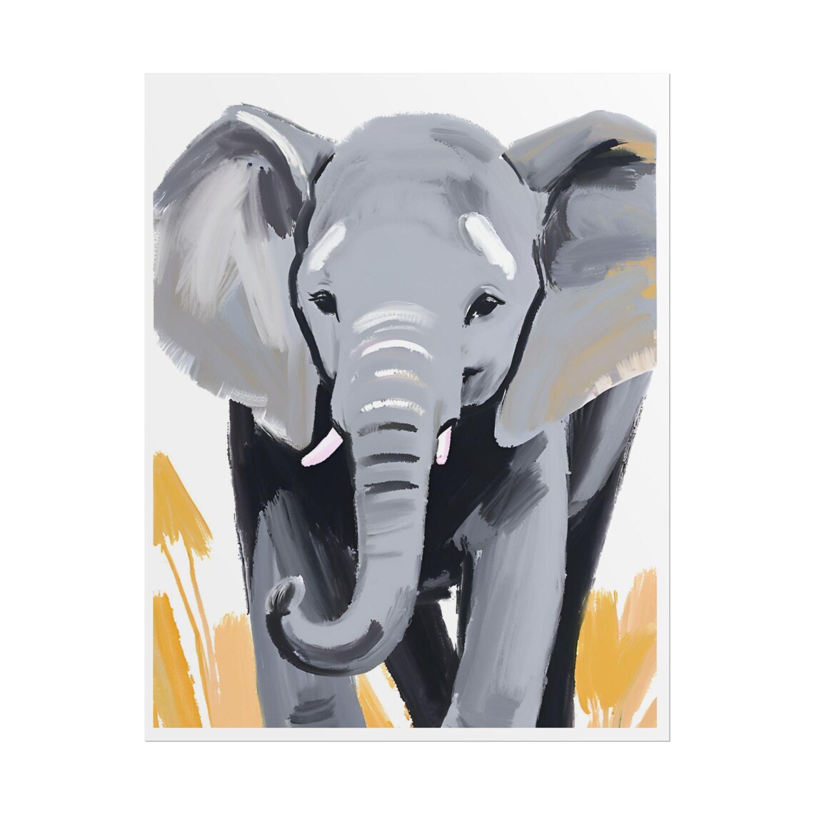 Majestic Elephant Oil Painting Safari Wildlife Portrait Art Poster - Image 2