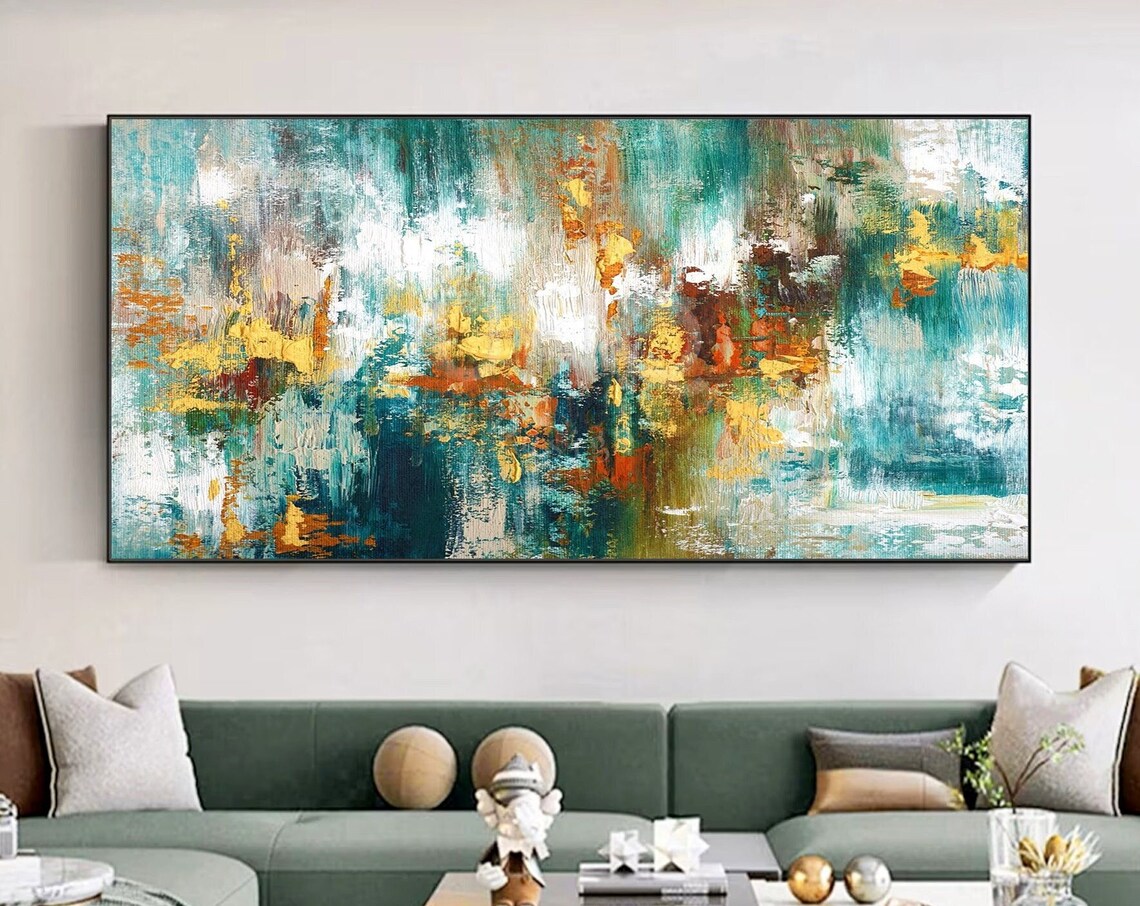 Abstract Minimalist Blue Texture, Oil Painting Art Print