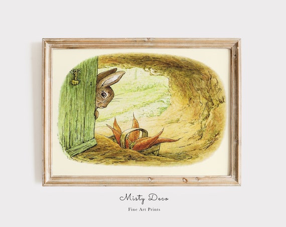 Beatrix Potter Rabbit Poster For Childrens Room Cute Bunny Nursery Wall Decor Art