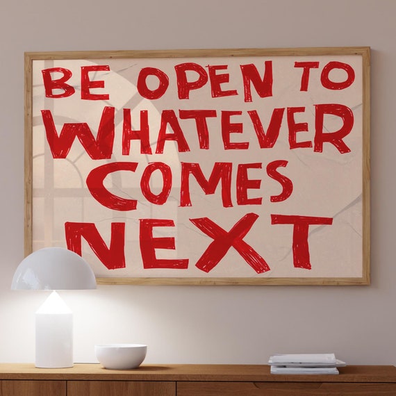 Typography Poster Humorous Red Wall Art Positive Affirmation Bedroom Decor Psychedelic Dopamine Kitsch
