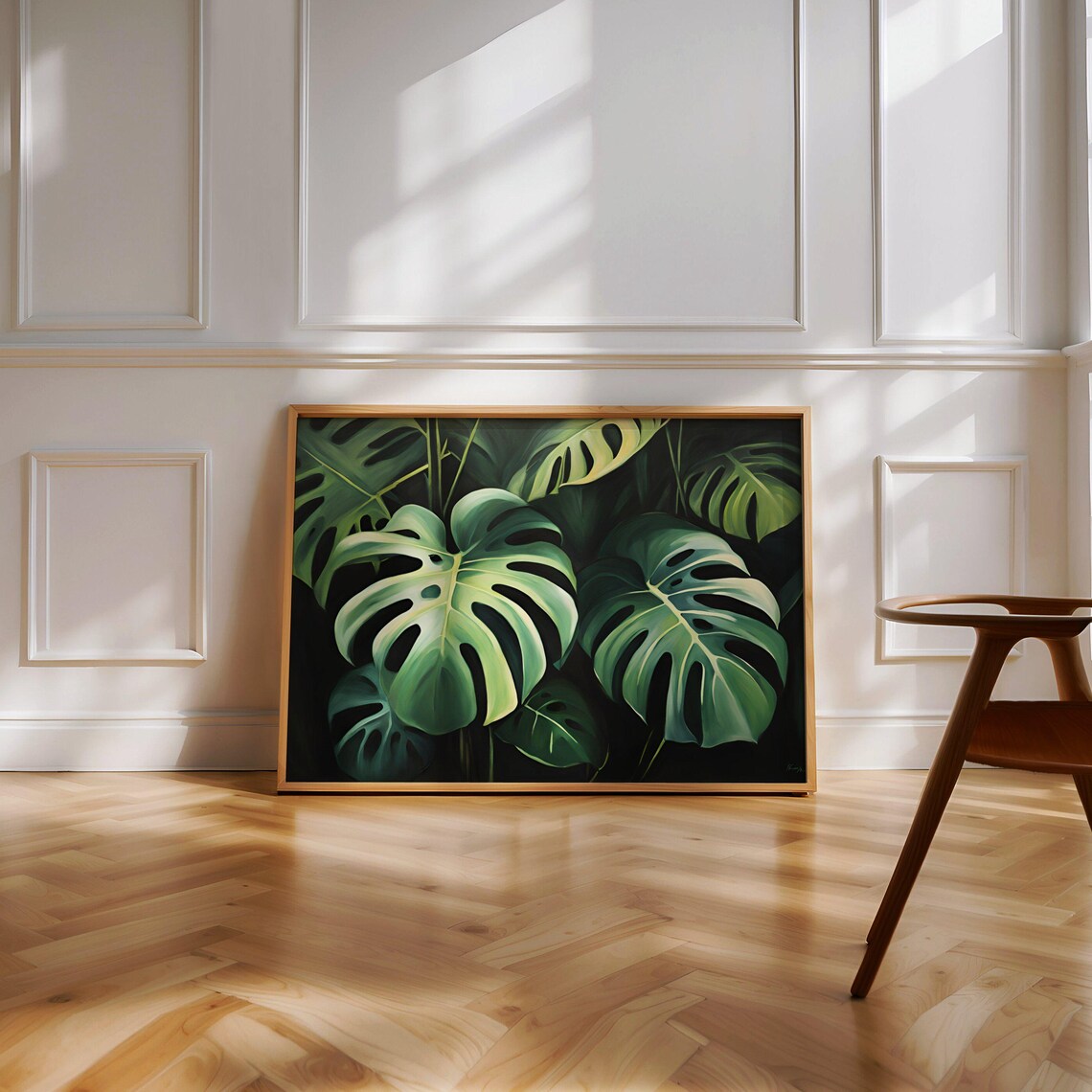 Moody Monstera Botanical Art Print, Dark Cottagecore - Image 4