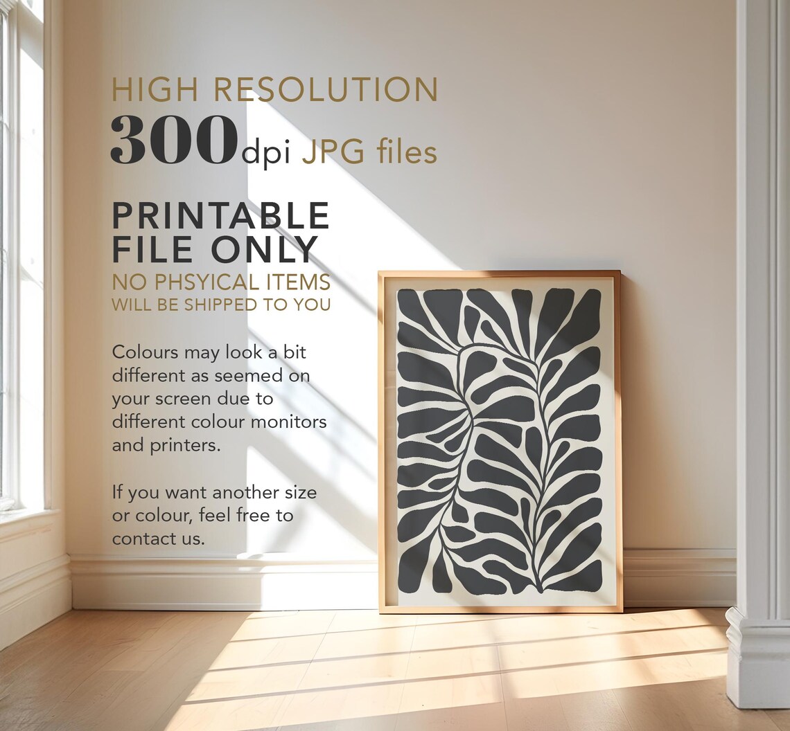 Abstract Botanical Art, Moody Floral Poster - Image 3