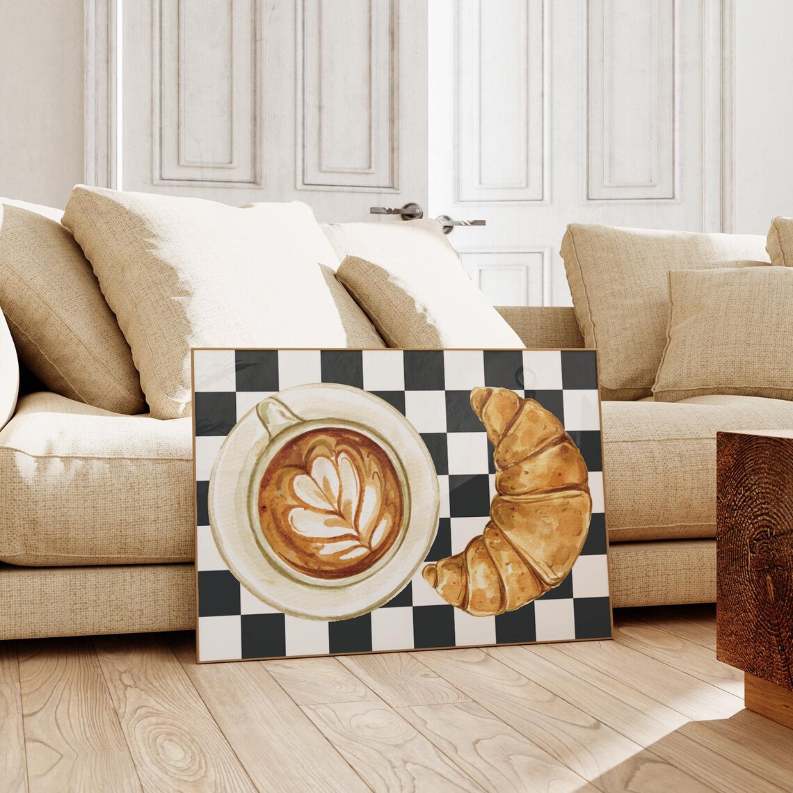 Croissant And Coffee Kitchen Wall Art Print - Image 2