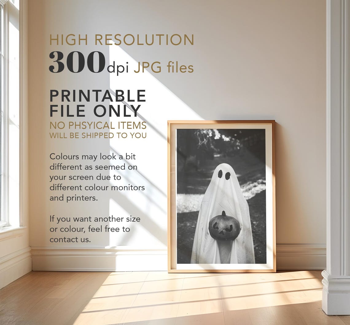 Ghost Portrait Halloween Decor Art Print - Image 3