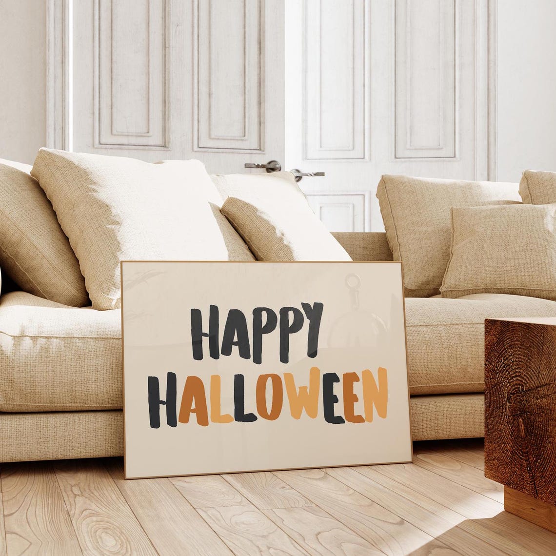 Happy Halloween Black Orange Brush Typography Trendy Spooky Poster - Image 3