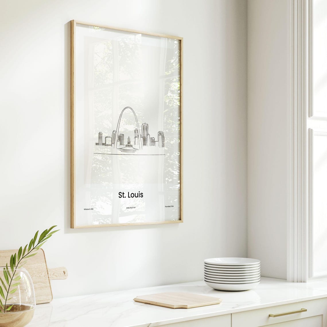 St. Louis Gateway Arch Skyline One Line Minimalist Drawing Poster - Image 6