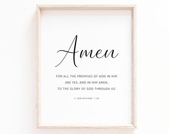 Amen For All The Promises Of God 2 Corinthians 1:20 Scripture Poster