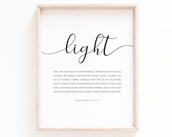 Matthew 5:14-16 Minimal Christian Scripture Art