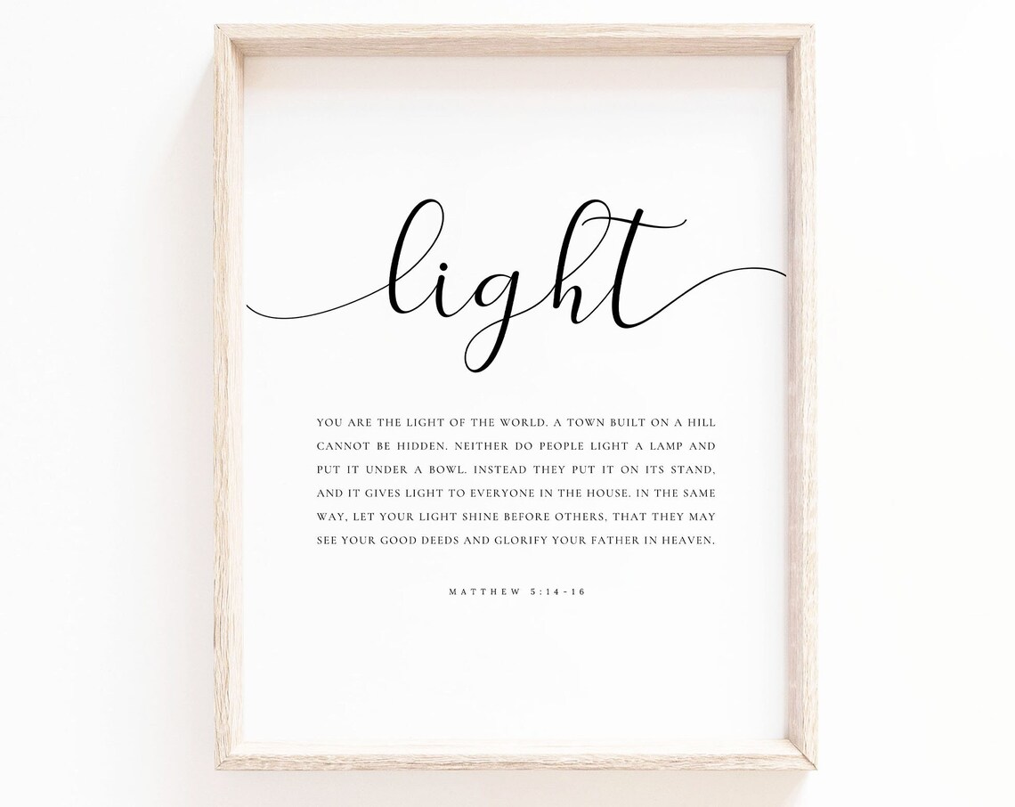 Matthew 5:14-16 Minimal Christian Scripture Art