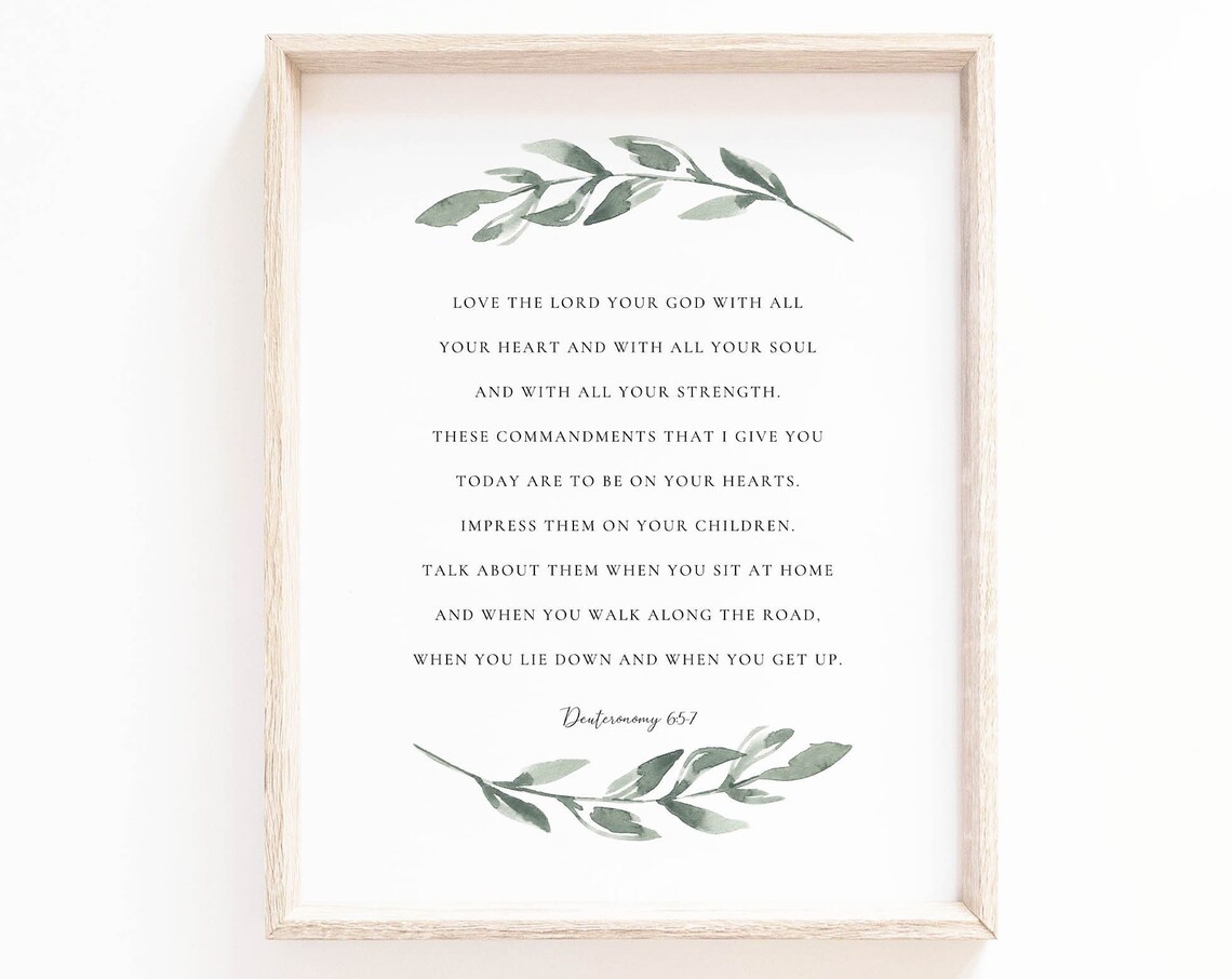 Deuteronomy 65:7 Bible Verse, Botanical Scripture Art Print