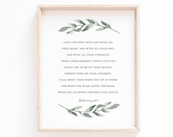 Deuteronomy 65:7 Bible Verse, Botanical Scripture Art Print