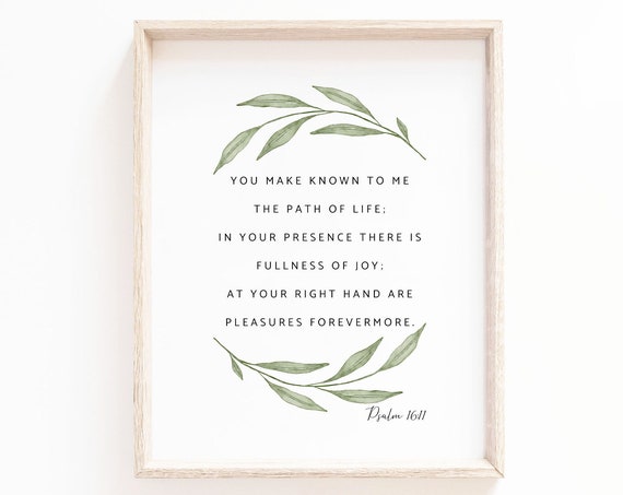 Psalm 1611 Botanical Scripture Poster, Christian Home Decor