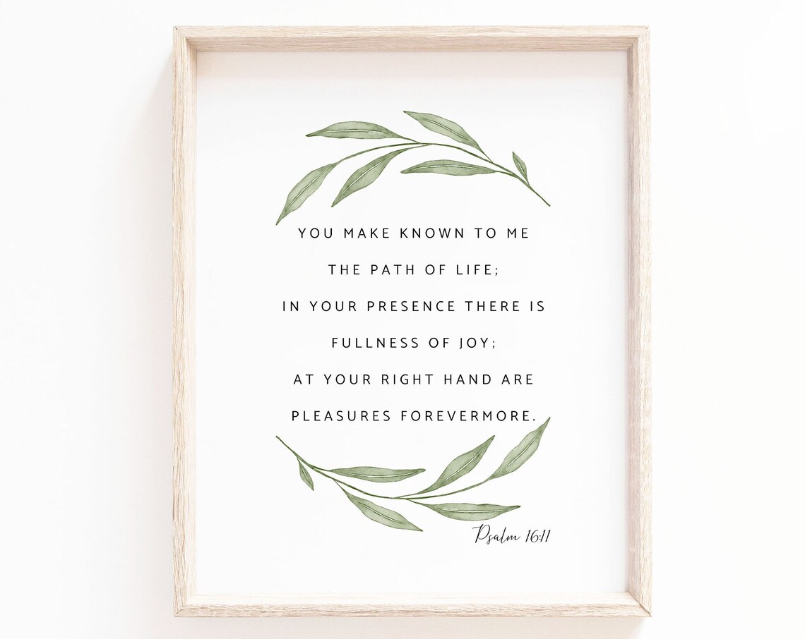 Psalm 1611 Botanical Scripture Poster, Christian Home Decor