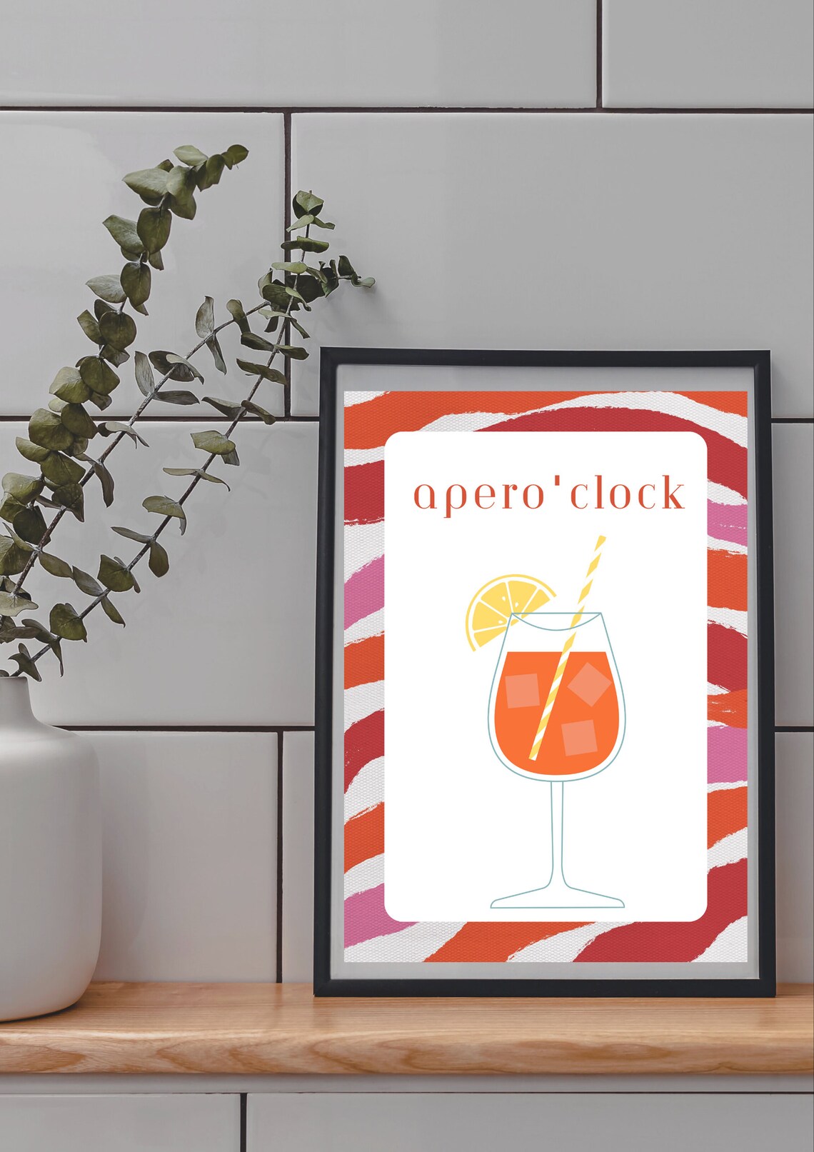 Colorful Cocktail Bar Decor Art Print, Aperol - Image 2