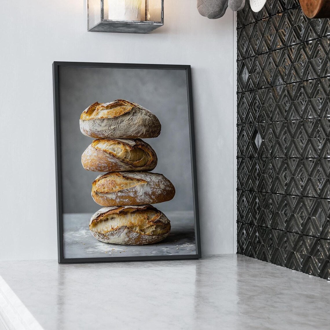 Sourdough Bread Print, Rustic Vintage Kitchen Decor
