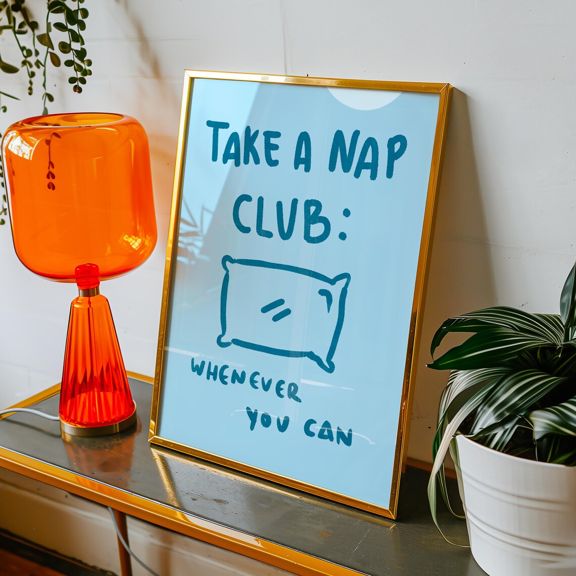 Take A Nap Club Cozy Wall Art Print