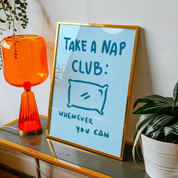Take A Nap Club Cozy Wall Art Print