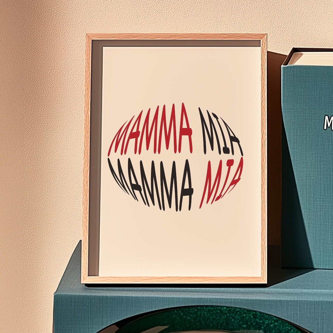 Mamma Mia Modern Typography, Minimalist Musical Poster