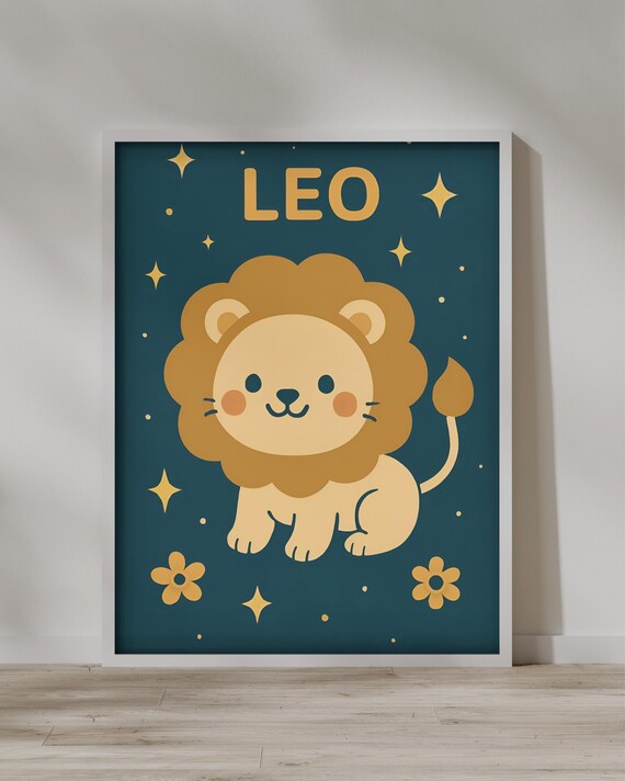 Leo Print Zodiac Sign Instant Poster