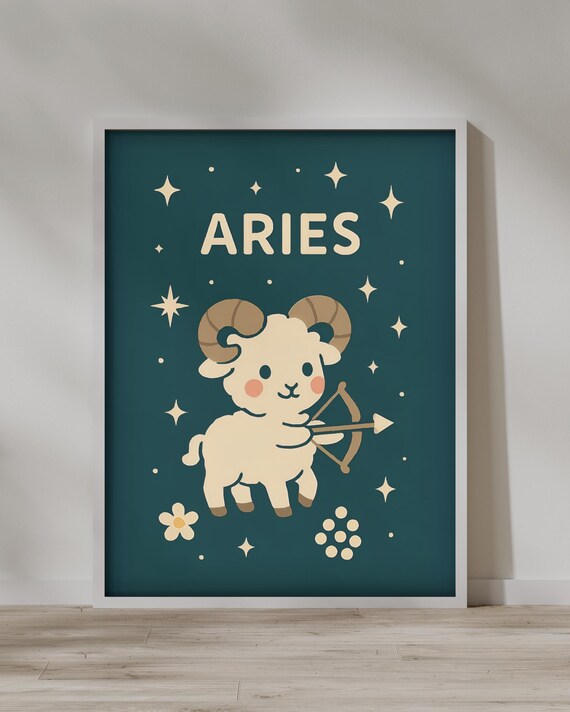 Aries Zodiac Print Instant Poster Home Decor