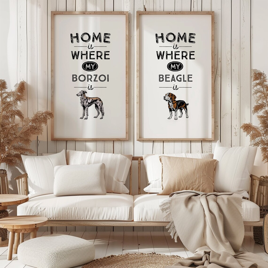 Home Is Where My Borzoi Is Borzoi Dog Quote Poster for Borzoi Owners - Image 2
