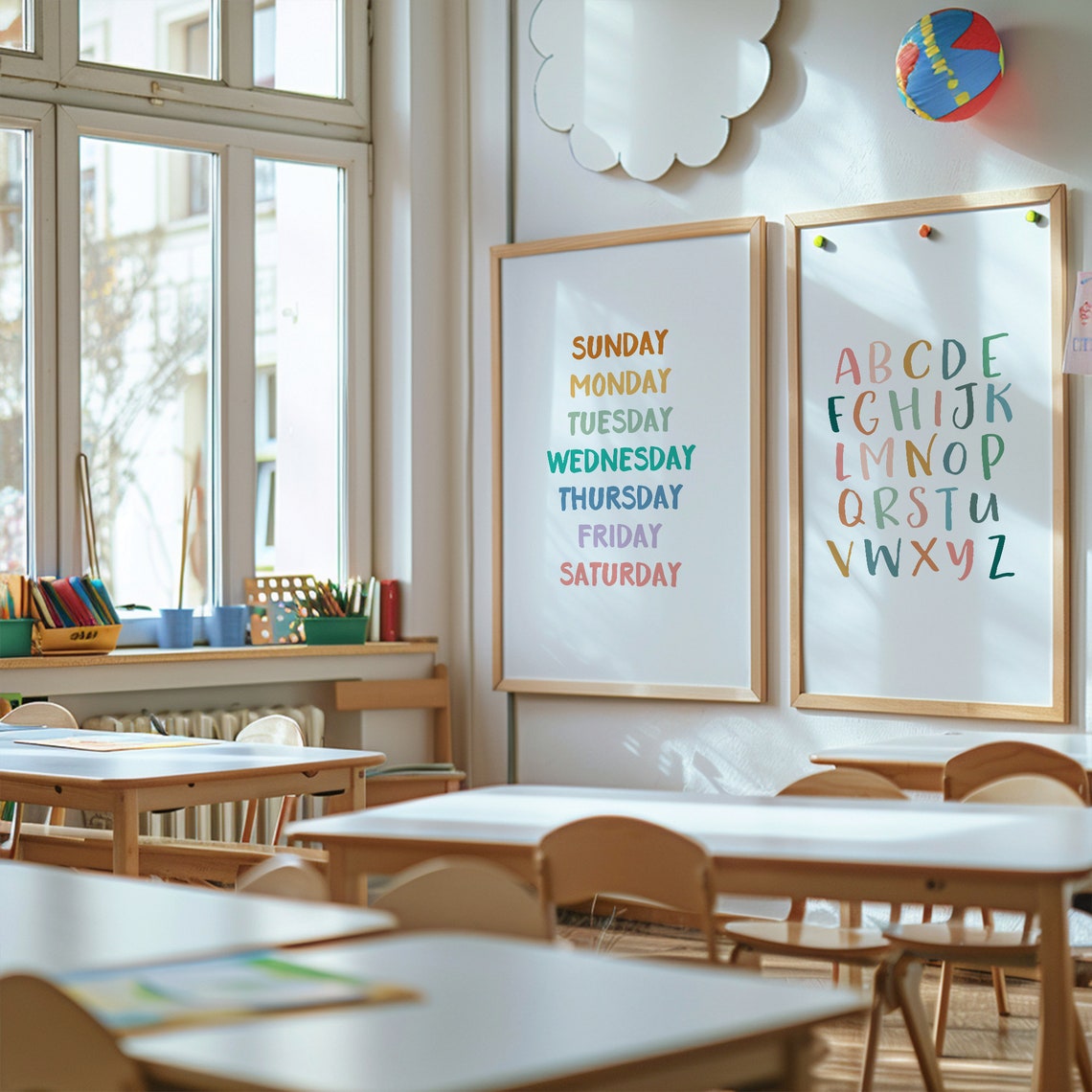 Colorful Hand Drawn Alphabet ABC Letters Nursery Kids Room Decor Print - Image 2