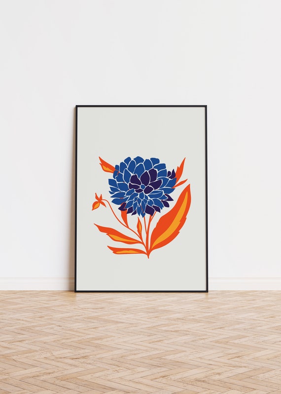 Blue Flowers Botanical Art Print