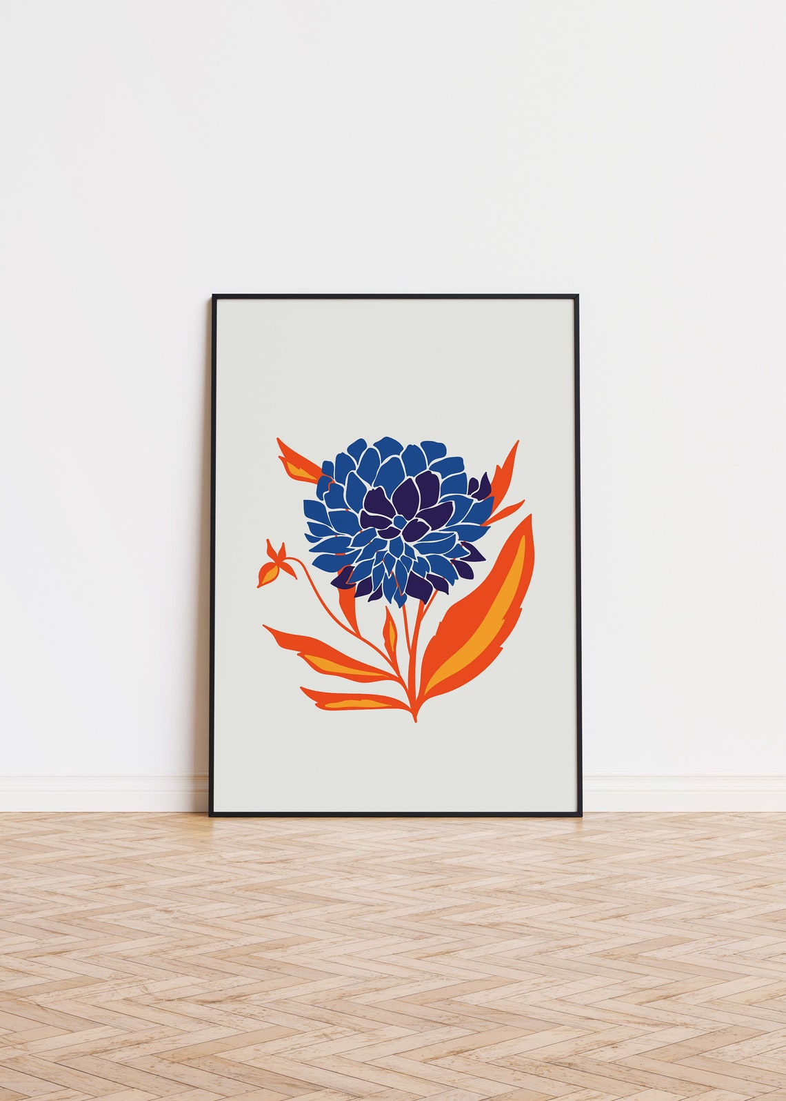 Blue Flowers Botanical Art Print