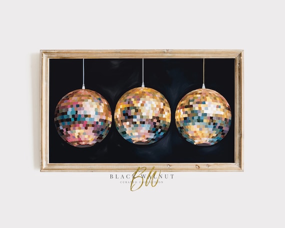 Disco Balls Party Art Print, New Year Celebration