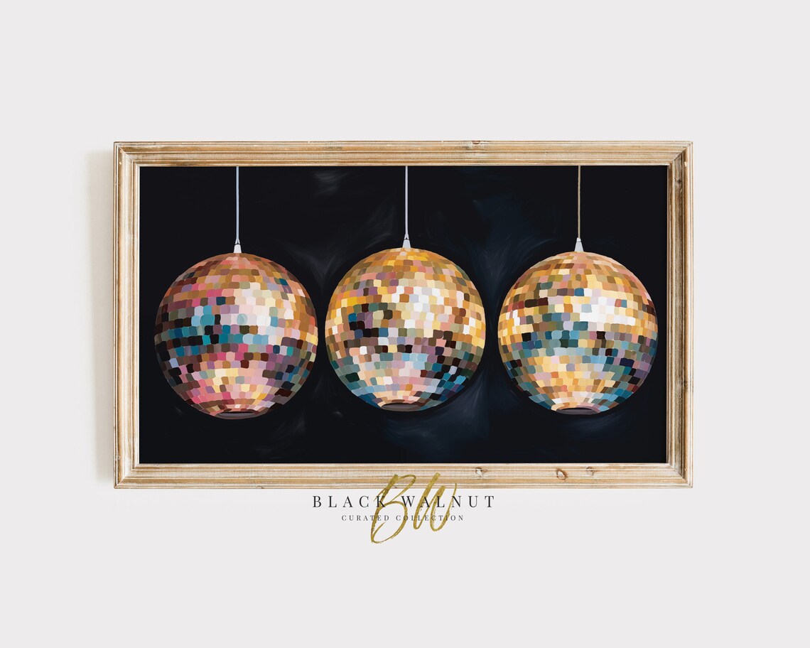 Disco Balls Party Art Print, New Year Celebration