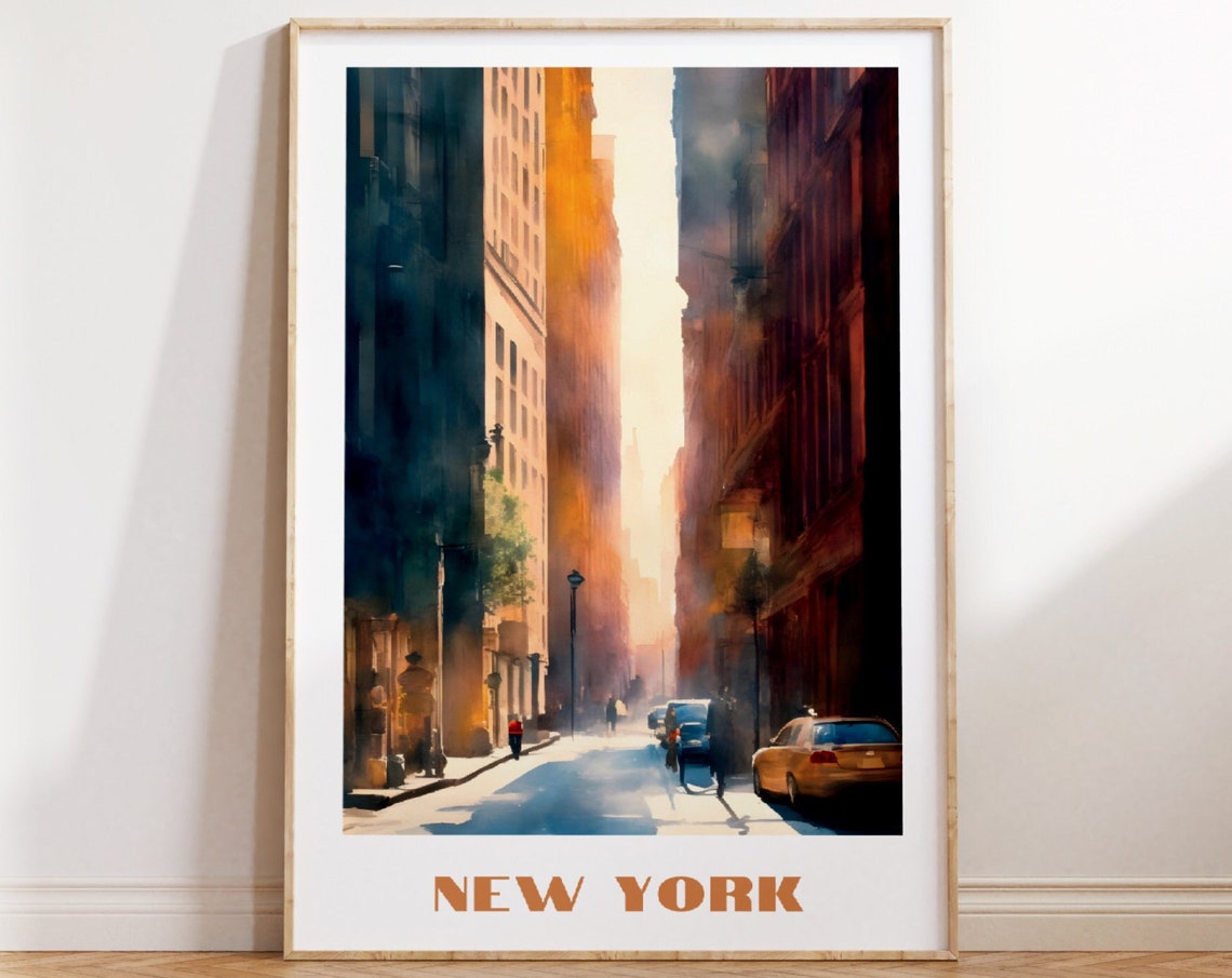 New York City Travel Print Art Nyc Travel Exhibition Print Trendy Wall Print Cityscape Travel Posters Usa Ny Print