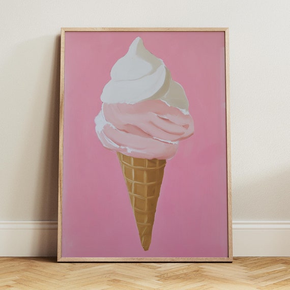 Ice Cream Print Kitchen Prints Pink Wall Art Food Art Ice Cream Poster Coffeebar Cafe Print Cafe Art Poster Cafe Print 7