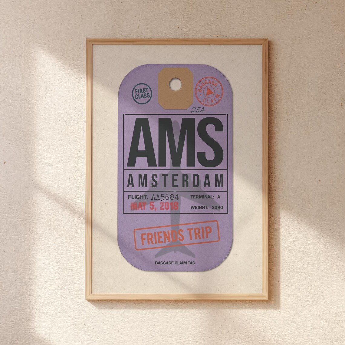 Friends Trip Travel Poster, Vintage Baggage Tag